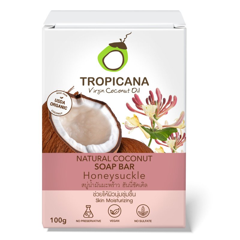 Tropicana Coconut Hand Made Soap Bar | Honey Suckle (Non Presevative) 100 g from Thailand Tropicana Coconut Hand Made Soap Bar | Honey Suckle (Non Presevative) 100 g from Thailand