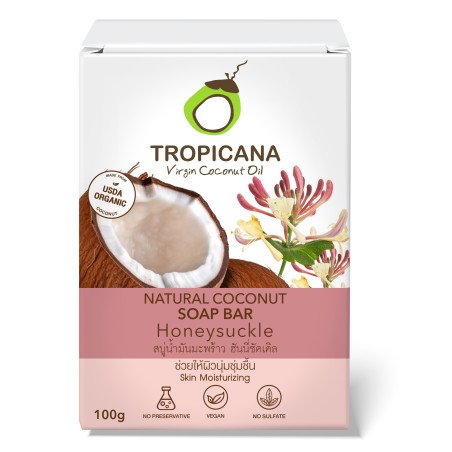 Tropicana Coconut Hand Made Soap Bar | Honey Suckle (Non Presevative) 100 g from Thailand