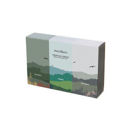 Coffret cadeau naturel : diffuseur de parfums de forêt tropicale de Thaïlande