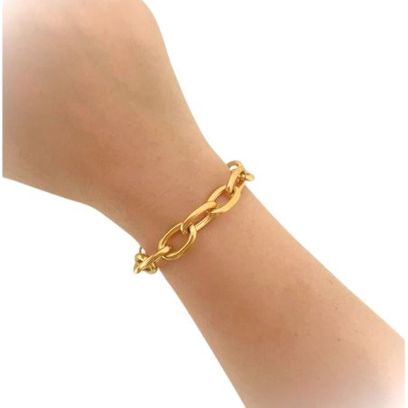 Unisex Chunky Chainlink Bracelet - 18K Gold Plated - From Thailand