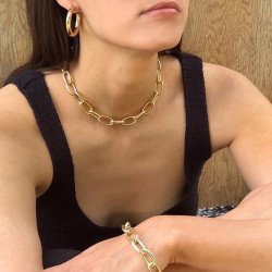 Unisex Chunky Chainlink Bracelet - 18K Gold Plated - From Thailand