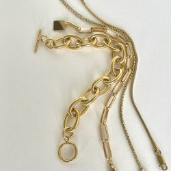 Unisex Chunky Chainlink Bracelet - 18K Gold Plated - From Thailand