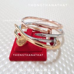 Thailand Stainless Steel Nail Bracelet with Diamonds