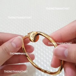 Stainless Steel Diamond-Embedded Nail Bracelet with Om, Ganesha, Unalome, and Lakshmi Motifs - From Thailand