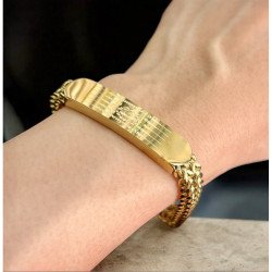 Stainless Steel Bracelet with Five-Row Lotus Talisman Design - From Thailand