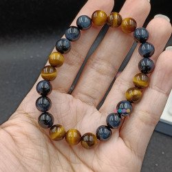 Blue & Gold Tiger’s Eye Bead Bracelet – Thailand
